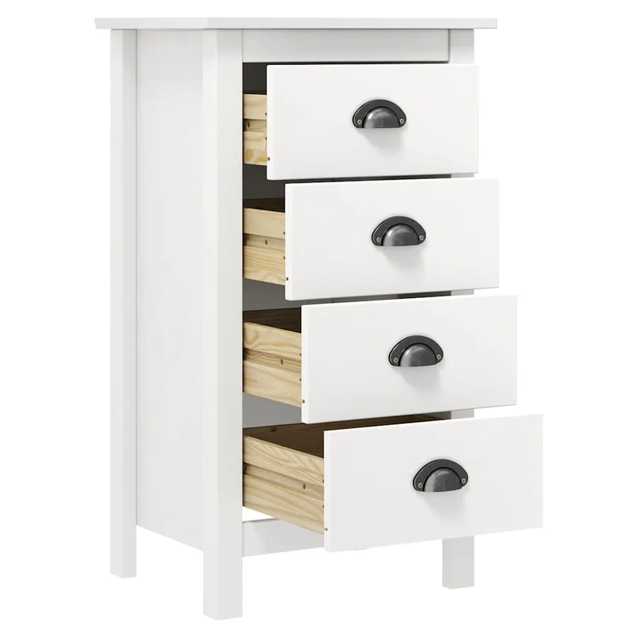 Buffet Hill Blanc 46x35x80 cm Bois de pin solide - 3
