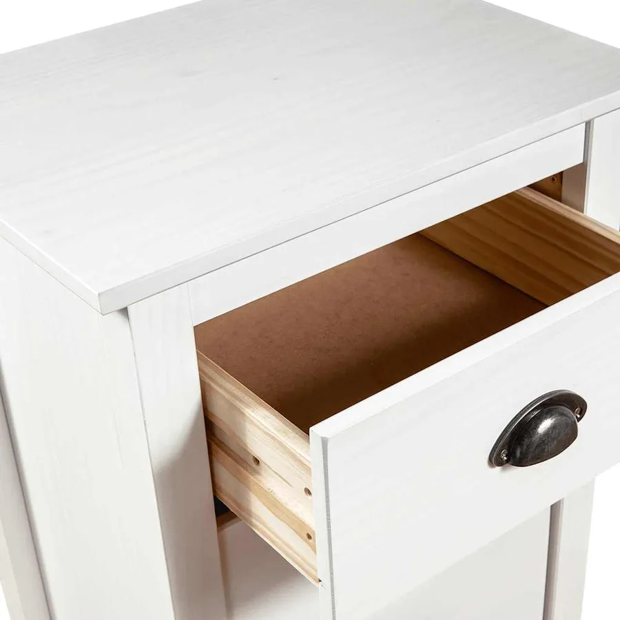Buffet Hill Blanc 46x35x80 cm Bois de pin solide - 5
