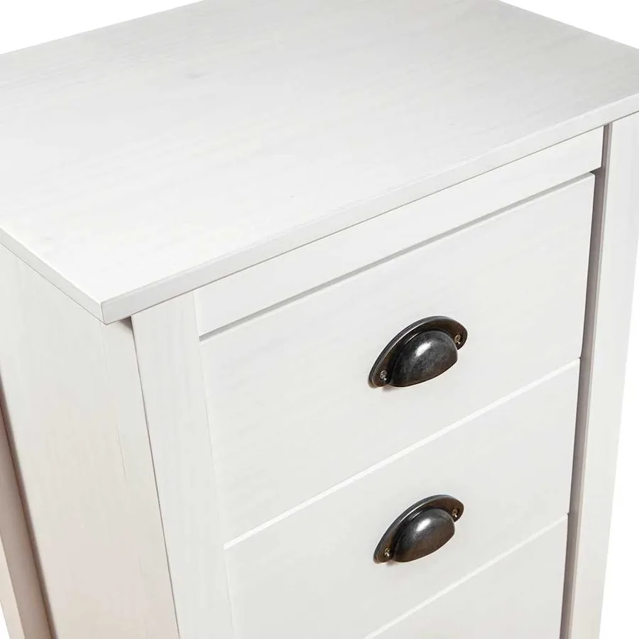 Buffet Hill Blanc 46x35x80 cm Bois de pin solide - 6