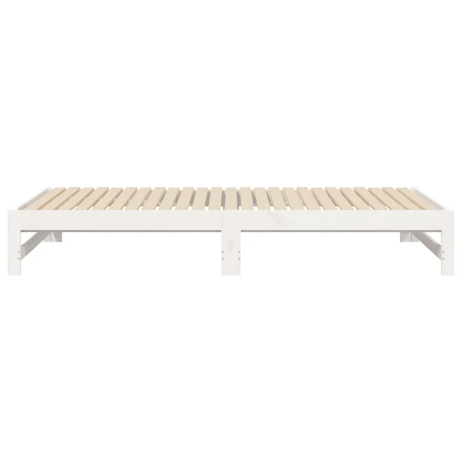 Lit coulissant sans matelas blanc 2x(100x200) cm - 10