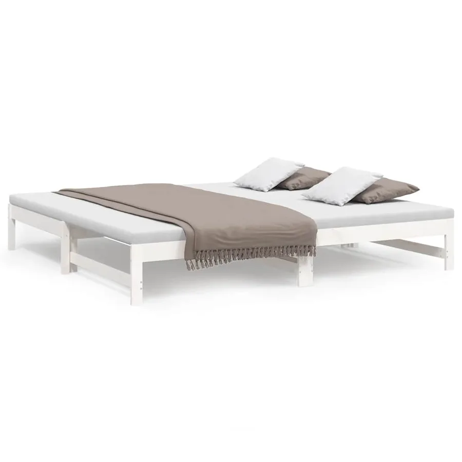 Lit coulissant sans matelas blanc 2x(100x200) cm - 2