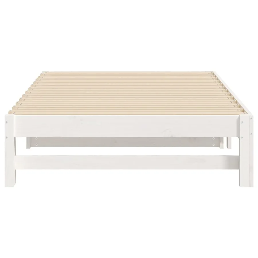 Lit coulissant sans matelas blanc 2x(100x200) cm - 9