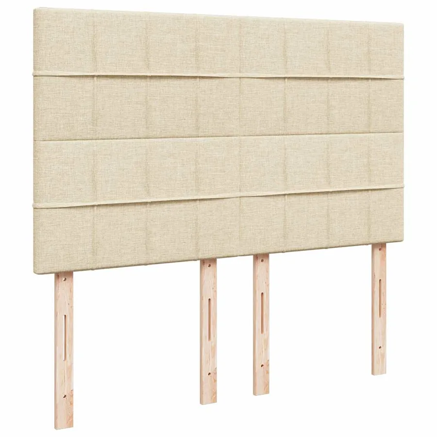 Cadre de lit ottoman avec matelas crème 140x190 cm tissu - 9