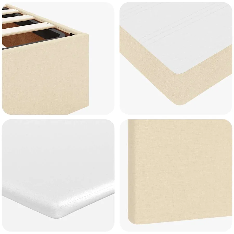 Lit ottoman avec matelas et LED crème 140x190 cm tissu - 15