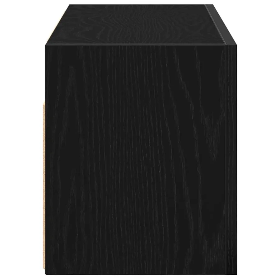 Armoire murale de bain noir 60x25x30 cm bois d'ingénierie - 7