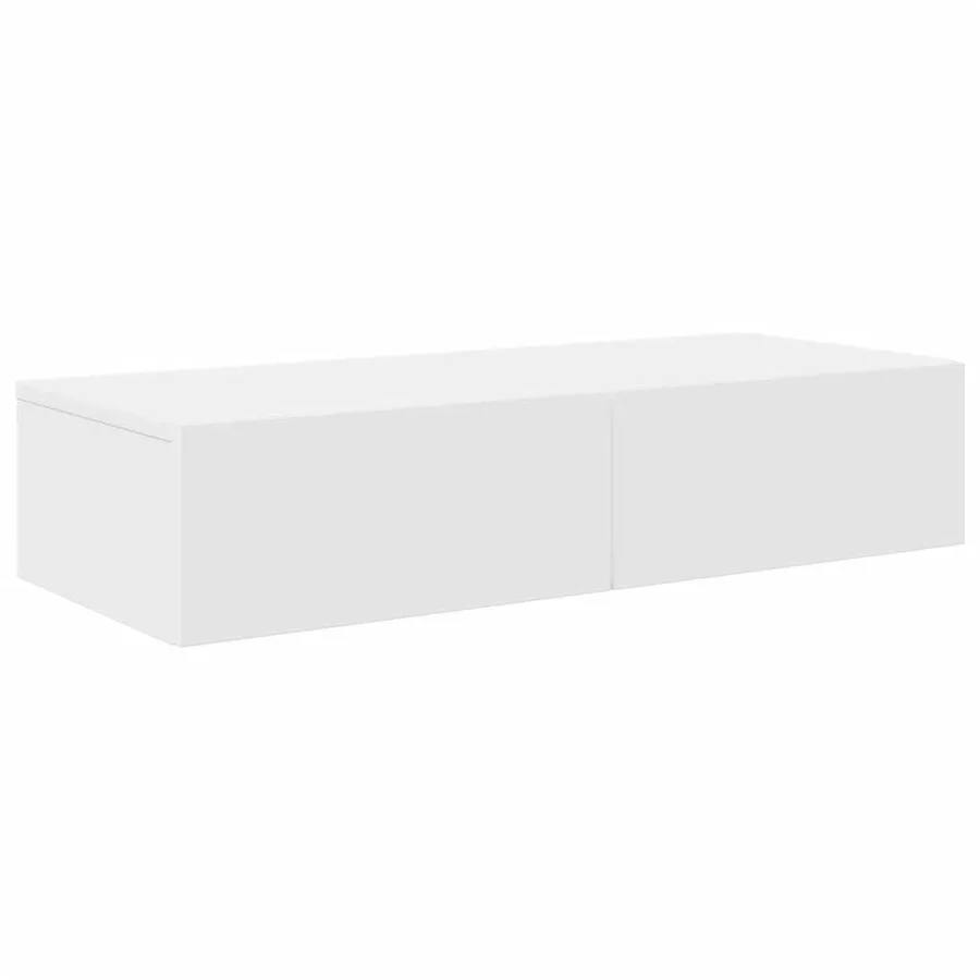 Étagère murale avec tiroirs blanc 80x33x17 cm bois d'ingénierie - 2