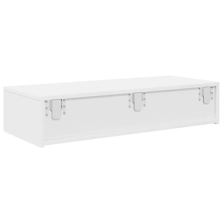 Étagère murale avec tiroirs blanc 80x33x17 cm bois d'ingénierie - 6