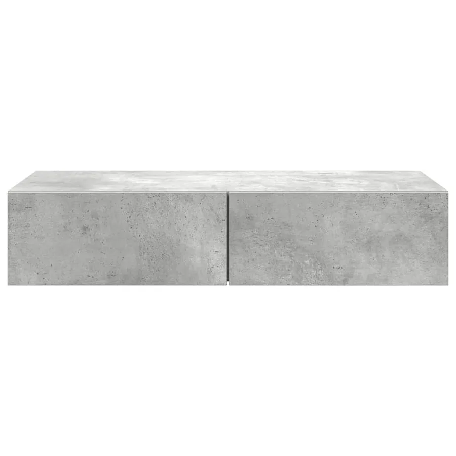 Étagère murale avec tiroirs gris béton bois d'ingénierie - 4