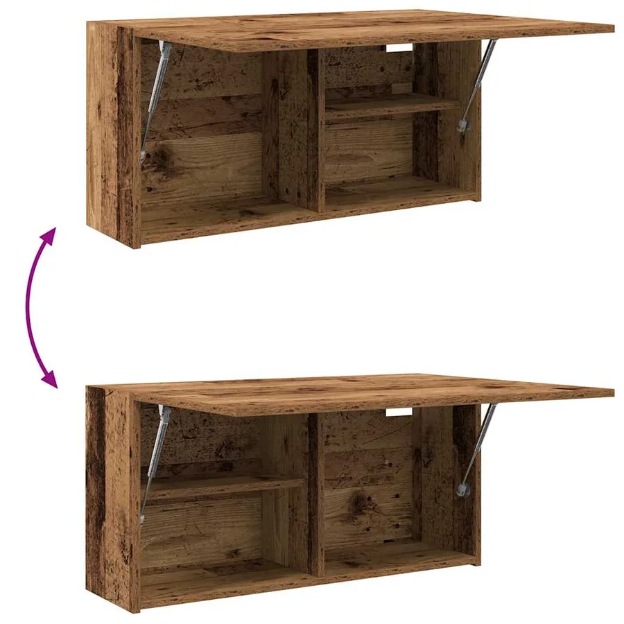 Armoire murale de bain vieux bois 80x25x40 cm bois d'ingénierie - 9