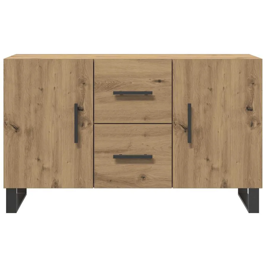 Buffet chêne artisanal 100x36x60 cm bois d'ingénierie - 4