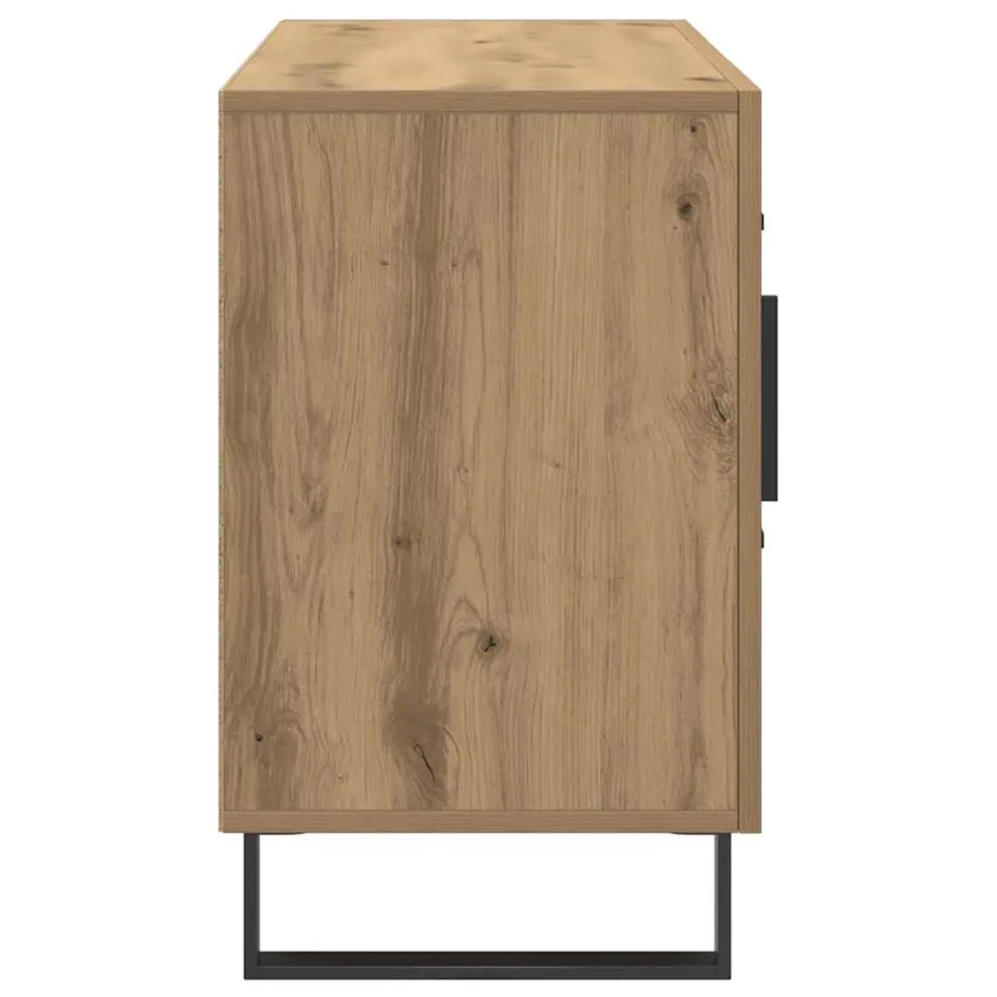 Buffet chêne artisanal 100x36x60 cm bois d'ingénierie - 5