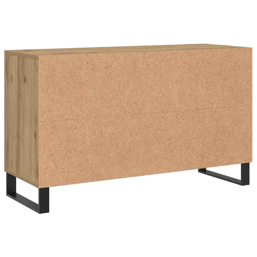 Buffet chêne artisanal 100x36x60 cm bois d'ingénierie - 6