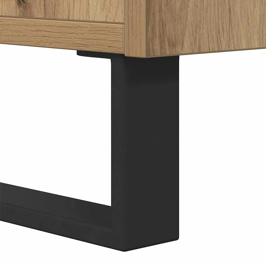 Buffet chêne artisanal 100x36x60 cm bois d'ingénierie - 8