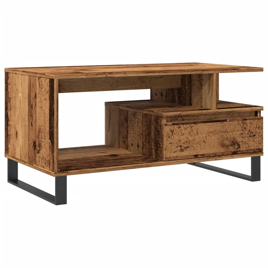 Table basse vieux bois 90x49x45 cm bois d'ingénierie - 2