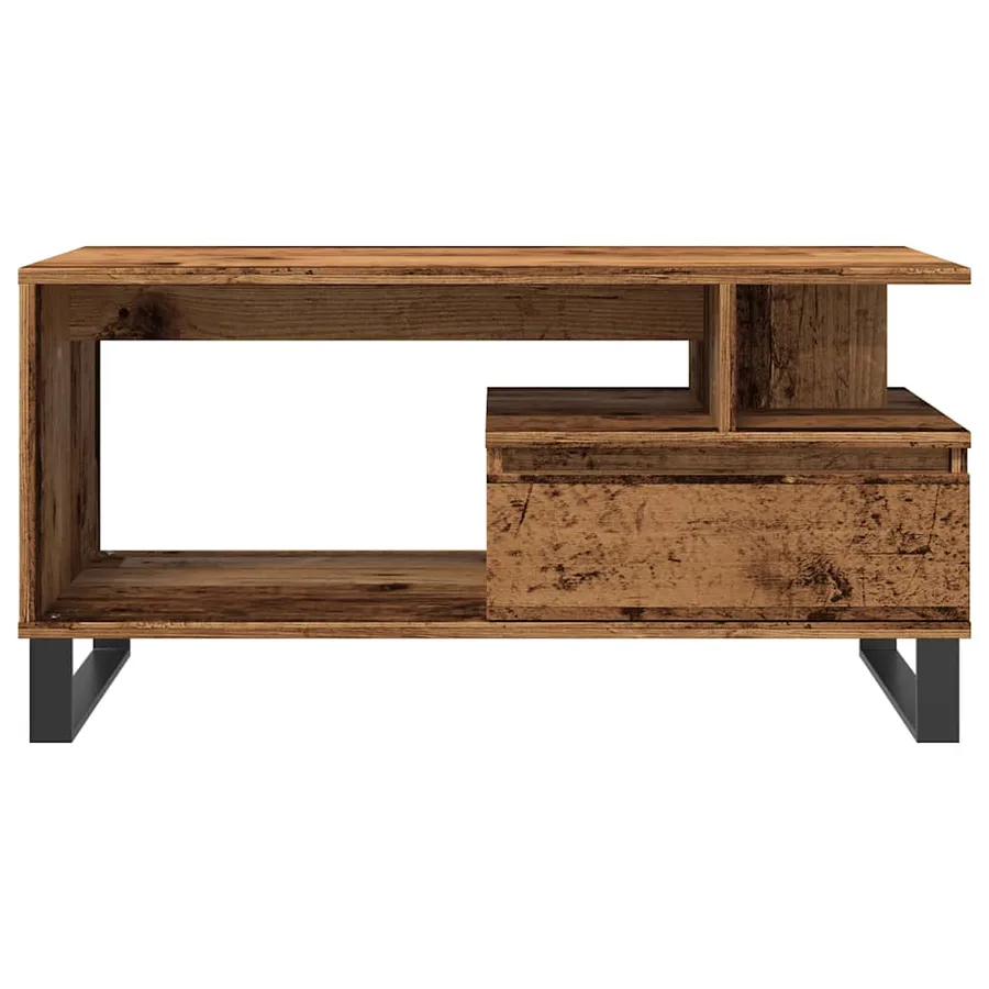 Table basse vieux bois 90x49x45 cm bois d'ingénierie - 4