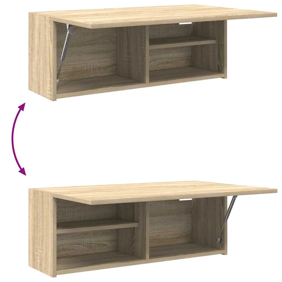 Armoire murale de bain chêne sonoma 80x25x30 cm bois ingénierie - 9