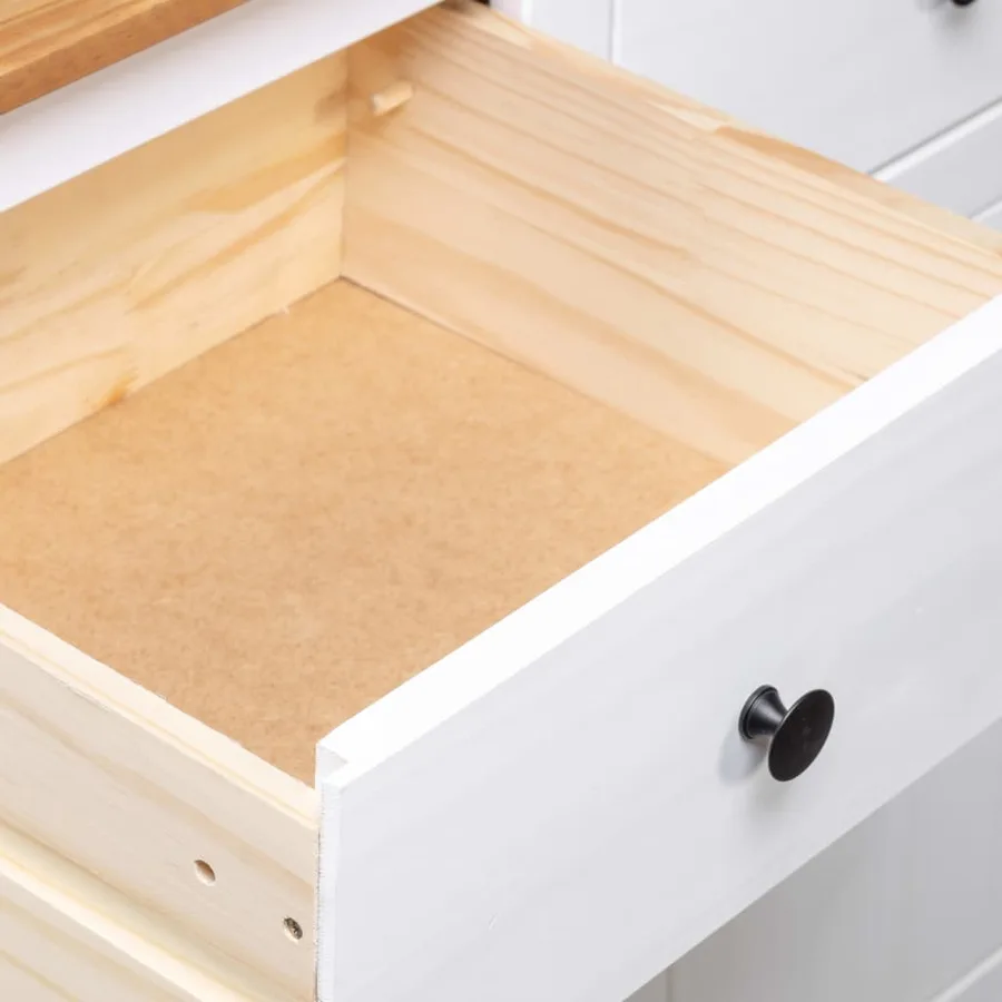 Buffet Blanc 135x40x80 cm Pin solide Gamme Panama - 10
