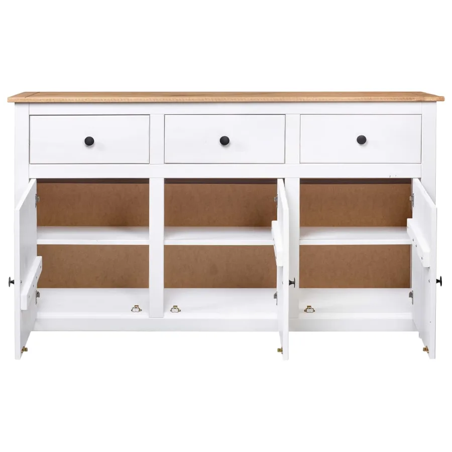 Buffet Blanc 135x40x80 cm Pin solide Gamme Panama - 4
