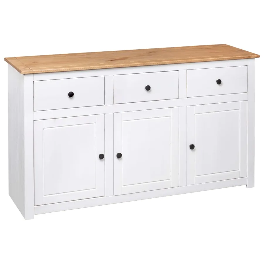 Buffet Blanc 135x40x80 cm Pin solide Gamme Panama - 5