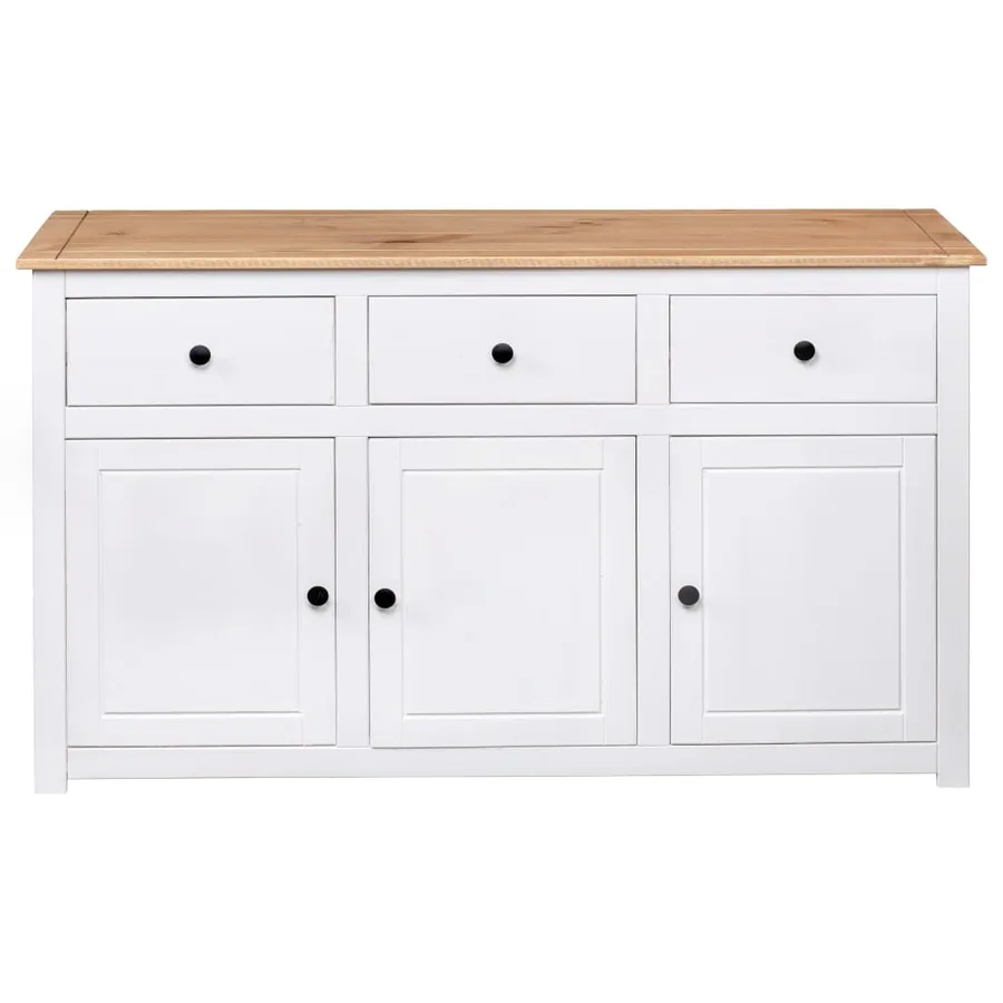 Buffet Blanc 135x40x80 cm Pin solide Gamme Panama - 6