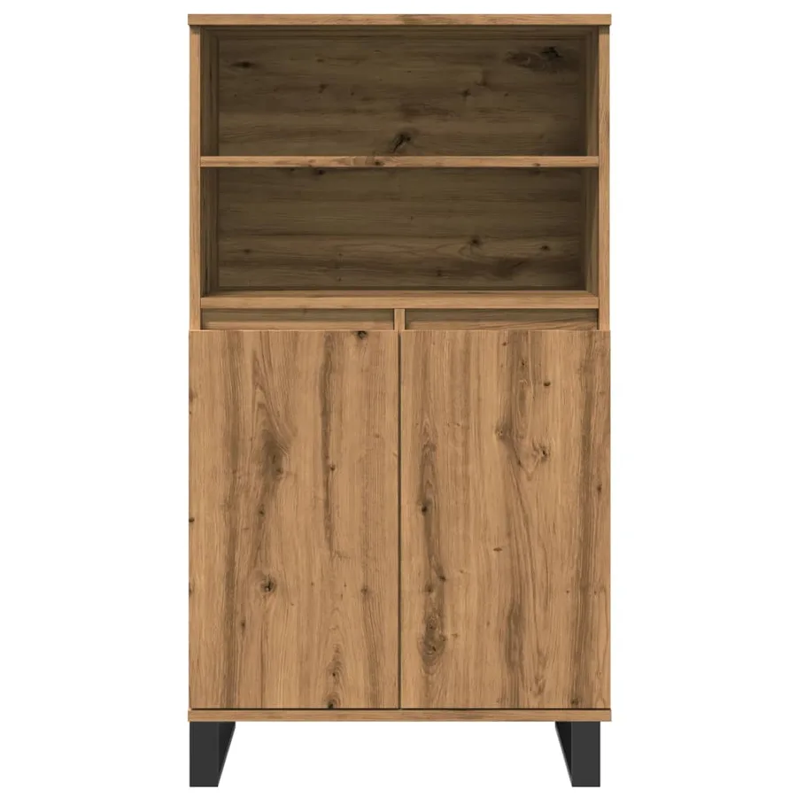 Buffet haut chêne artisanal 60x36x110 cm bois d'ingénierie - 4