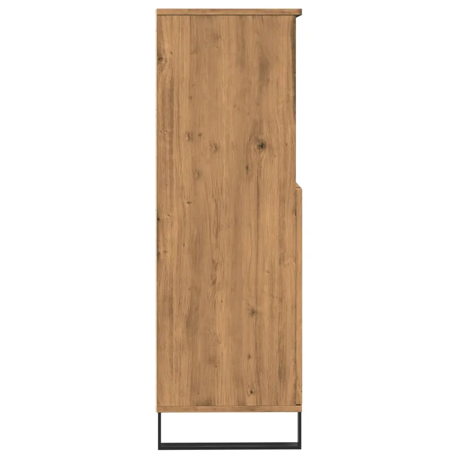Buffet haut chêne artisanal 60x36x110 cm bois d'ingénierie - 6