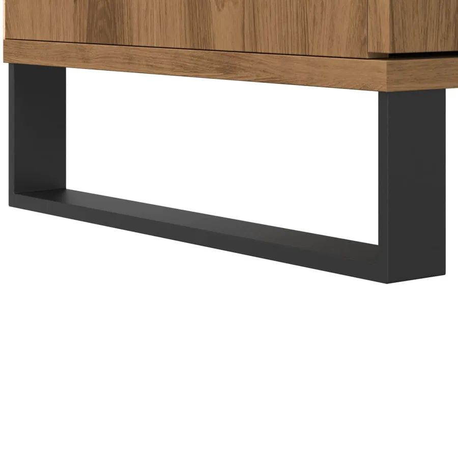 Buffet haut chêne artisanal 60x36x110 cm bois d'ingénierie - 8