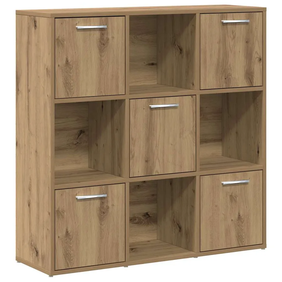 Bibliothèque chêne artisanal 90x28x90 cm bois d'ingénierie - 2