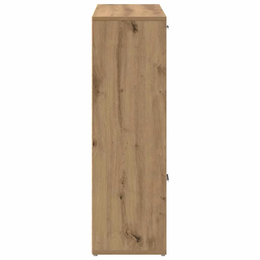 Bibliothèque chêne artisanal 90x28x90 cm bois d'ingénierie - 7