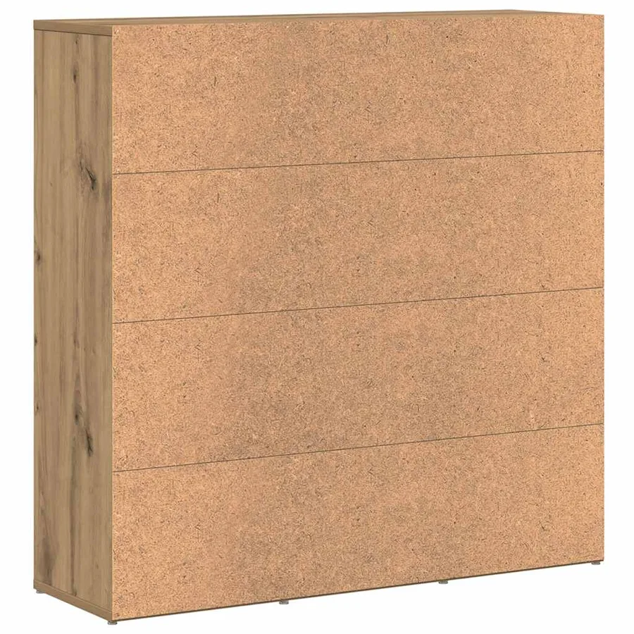 Bibliothèque chêne artisanal 90x28x90 cm bois d'ingénierie - 8