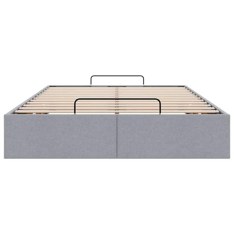 Cadre de lit ottoman sans matelas gris clair 120x190 cm tissu - 7