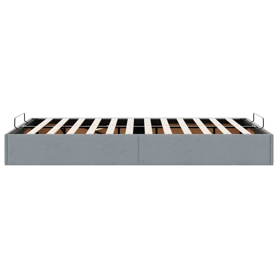 Cadre de lit ottoman sans matelas gris clair 120x190 cm tissu - 8