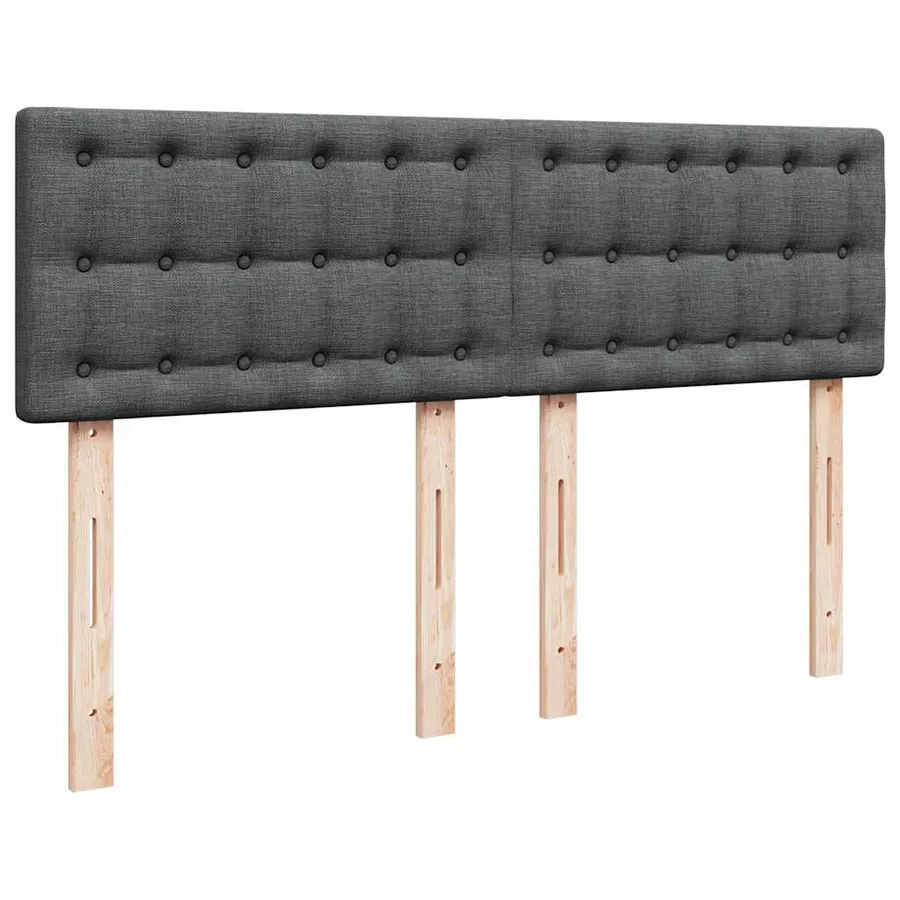 Lit ottoman avec matelas et LED gris foncé 140x200 cm tissu - 10