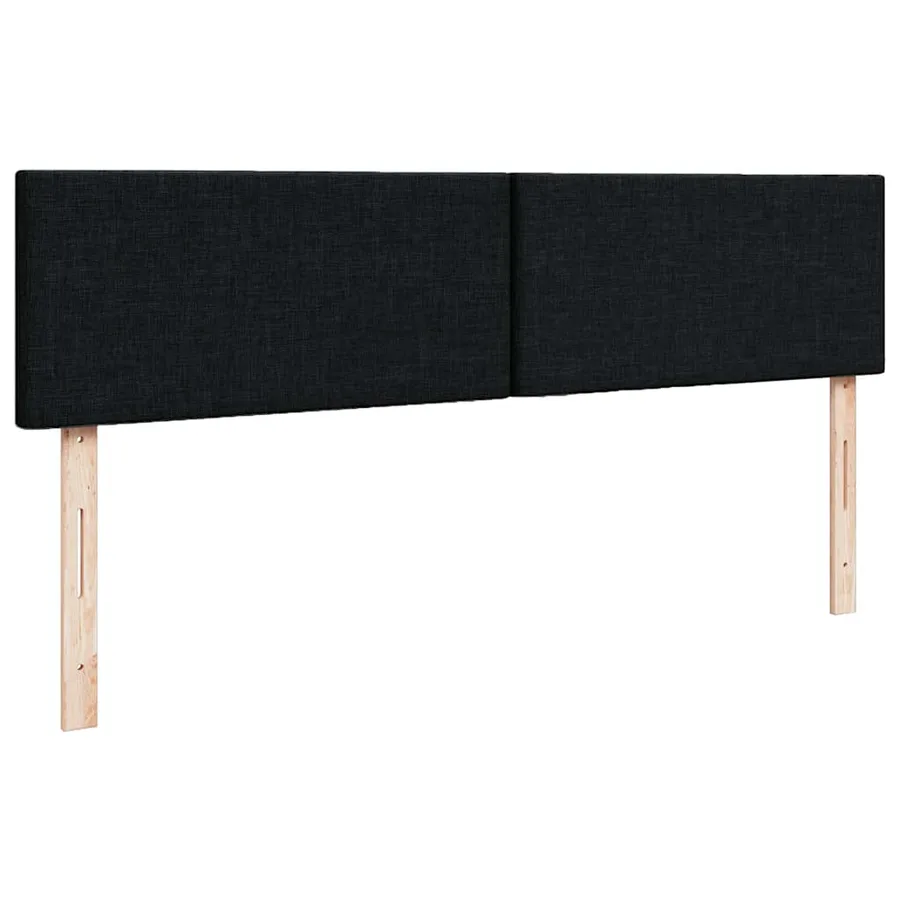 Lit ottoman avec matelas noir 140x200 cm tissu - 9
