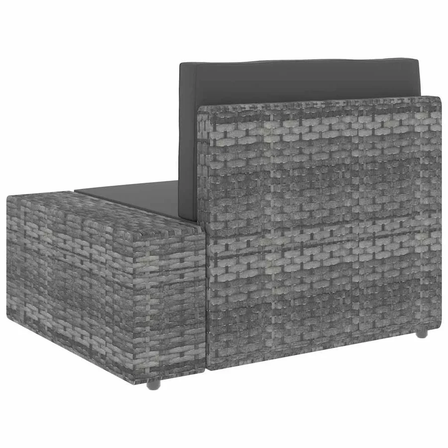 Salon de jardin 6 pcs Résine tressée Gris - 12
