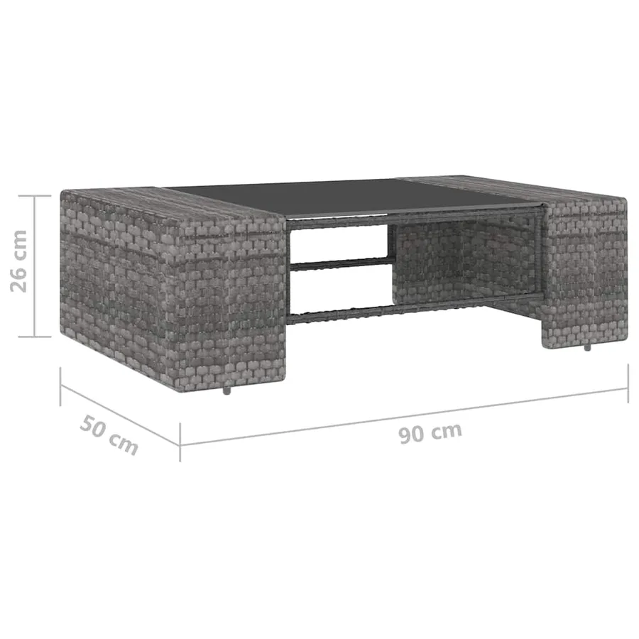 Salon de jardin 6 pcs Résine tressée Gris - 17