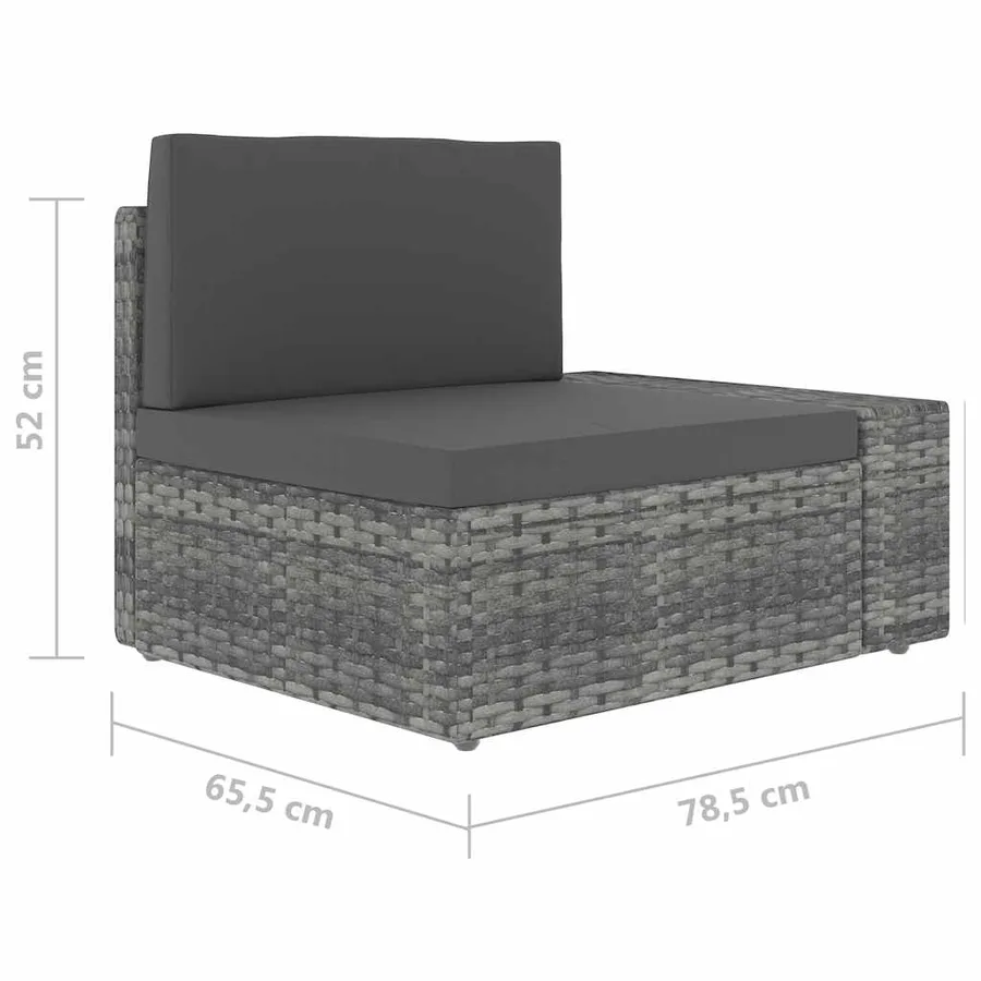Salon de jardin 6 pcs Résine tressée Gris - 19