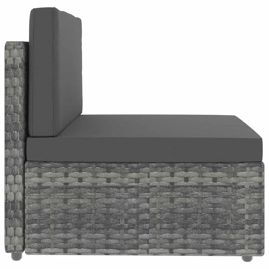 Salon de jardin 6 pcs Résine tressée Gris - 6
