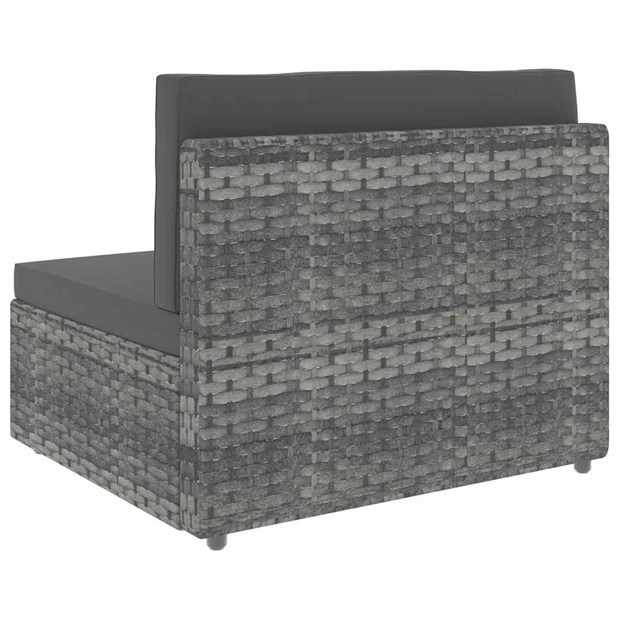 Salon de jardin 6 pcs Résine tressée Gris - 7