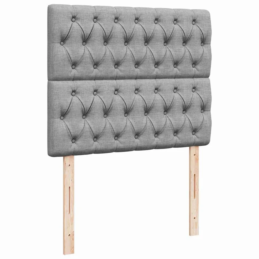 Cadre de lit ottoman avec matelas gris clair 120x190 cm tissu - 9