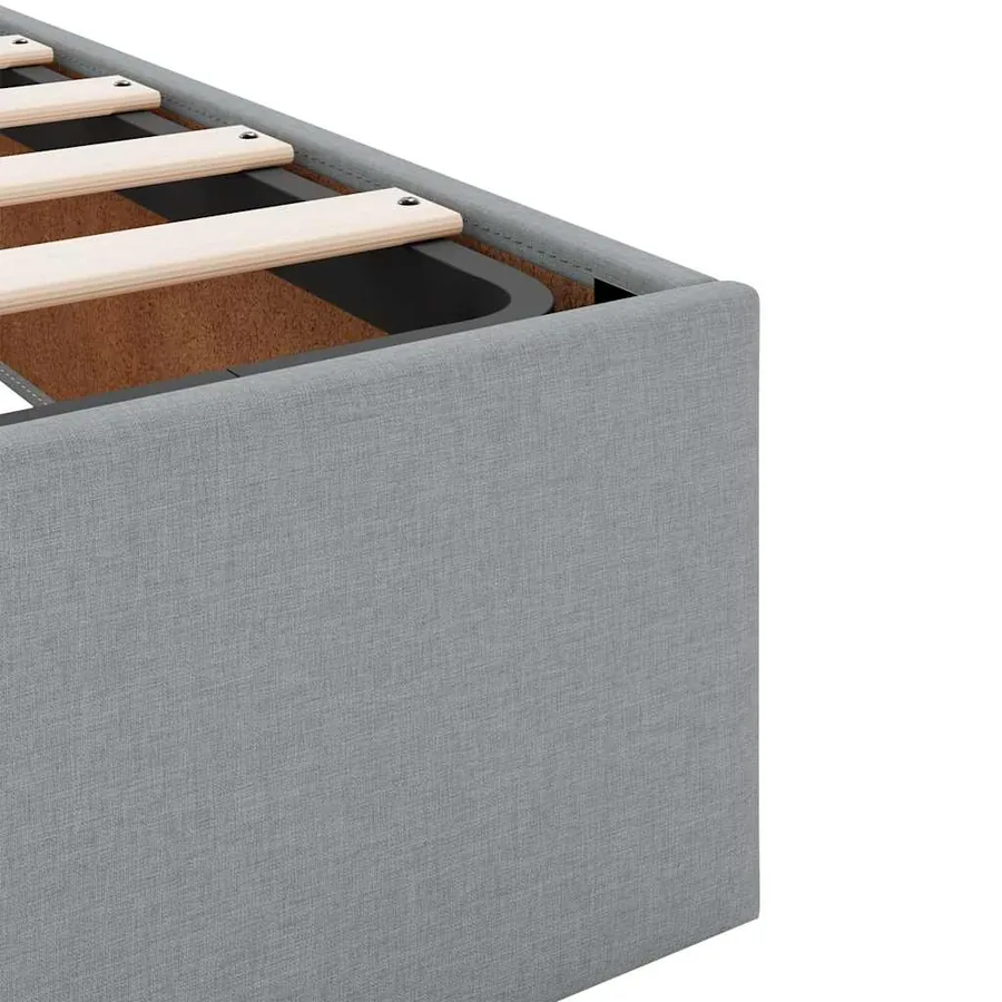 Cadre de lit ottoman avec matelas gris clair 120x190 cm tissu - 12