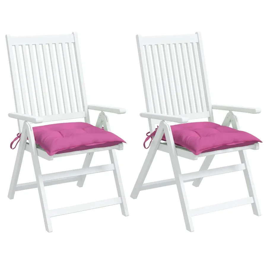 Coussins de chaise lot de 2 rose 50x50x7 cm tissu oxford - 4