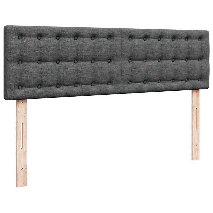 Lit ottoman avec matelas gris foncé 140x200 cm tissu - 9