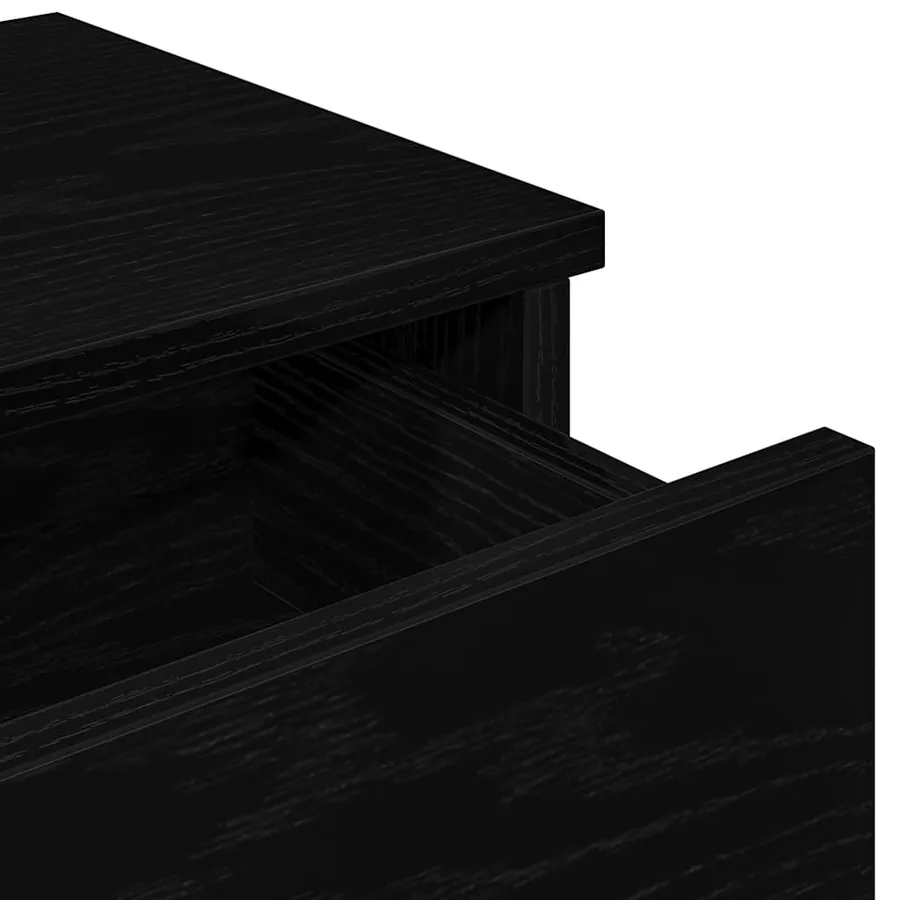 Étagère murale avec tiroirs noir 60x28x15 cm bois d'ingénierie - 8