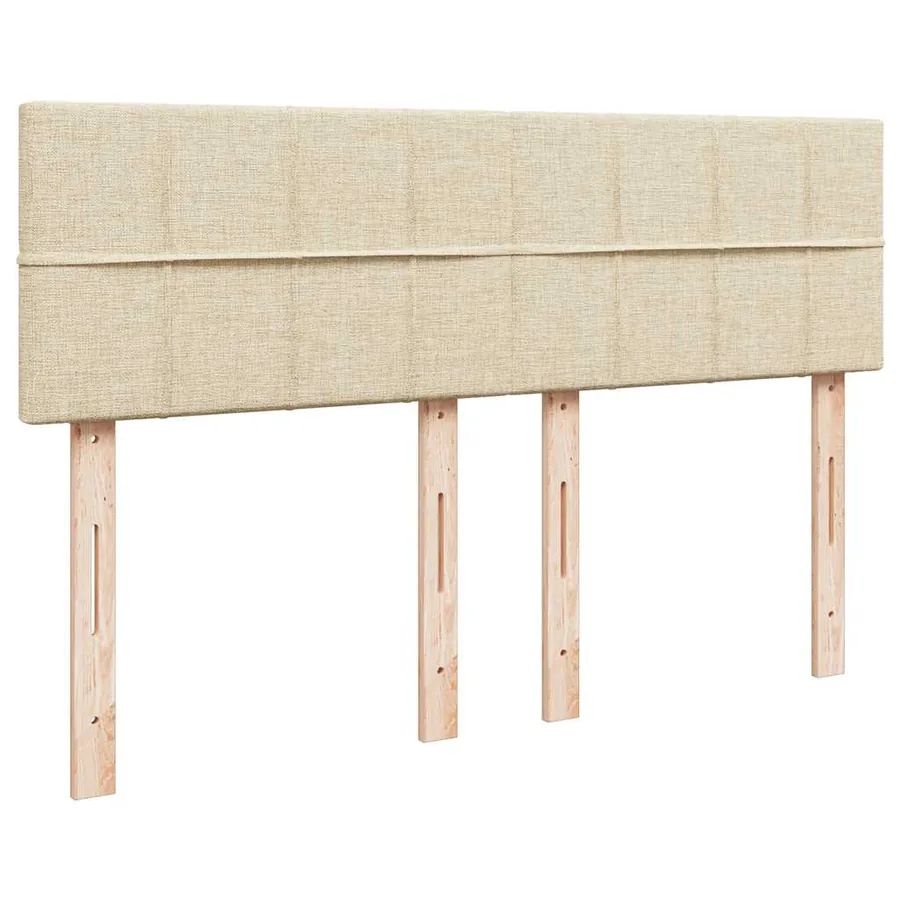 Lit ottoman avec matelas et LED crème 140x200 cm tissu - 10