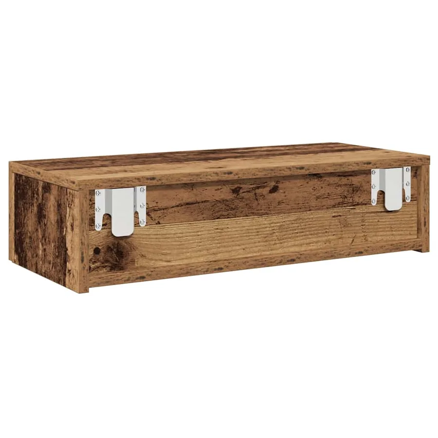 Étagère murale avec tiroirs vieux bois bois d'ingénierie - 6