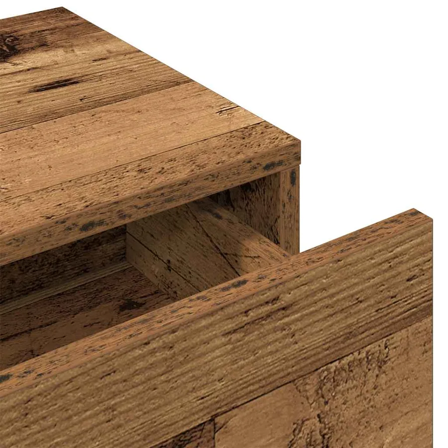 Étagère murale avec tiroirs vieux bois bois d'ingénierie - 7