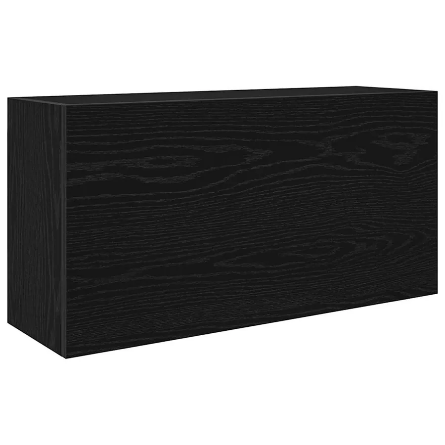 Armoire murale de bain noir 80x25x40 cm bois d'ingénierie - 2