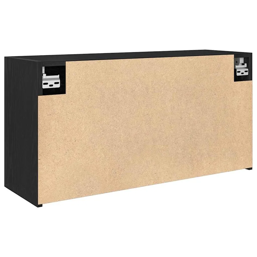 Armoire murale de bain noir 80x25x40 cm bois d'ingénierie - 8