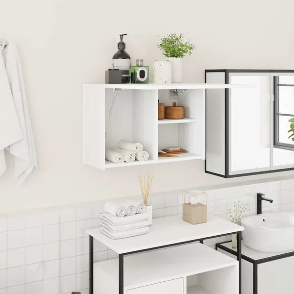 Armoire murale de bain blanc 60x25x40 cm bois d'ingénierie